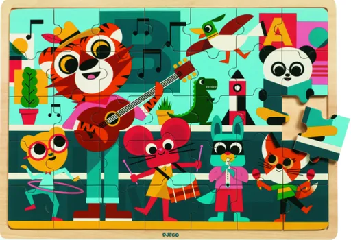 Dřevěné puzzle Veselá kapela - 35 pcs