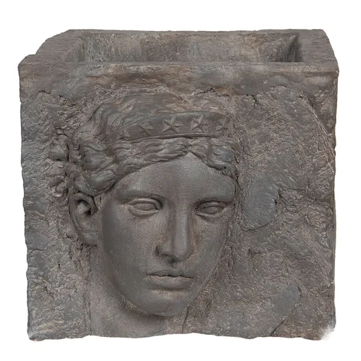 Šedý květináč s bustou v antickém stylu Géraud - 38*43*34 cm Clayre & Eef