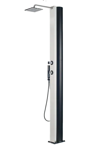 Hanscraft Solární sprcha BORA s ruční sprchou (antracit / imitace bílého dřeva)