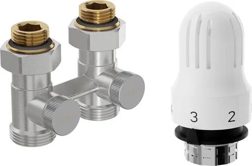 MEXEN/S G04 středová termostatická souprava pro radiátor DN50, středová 1/2"x3/4", nikl W912-012-948-01