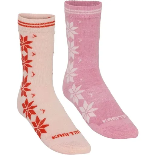 KARI TRAA VINST Dámské vlněné ponožky, růžová, velikost