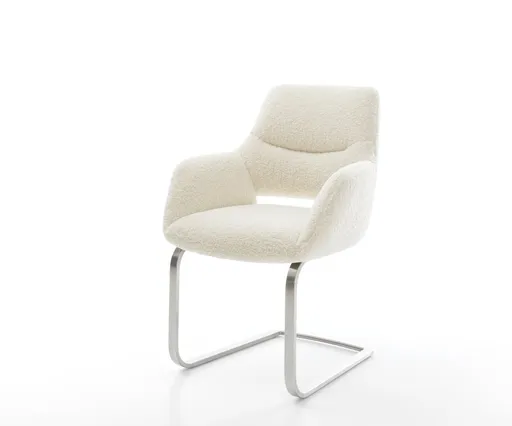 Jídelní židle Yago-Flex s područkami plyšový manšestr béžová