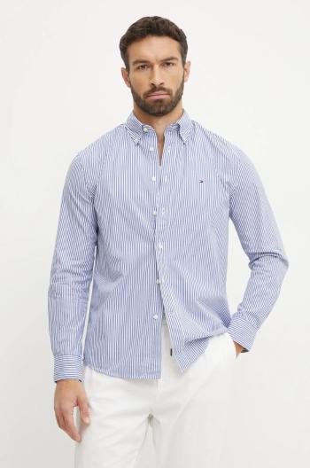 Bavlněná košile Tommy Hilfiger modrá barva, regular, s límečkem button-down, MW0MW37549