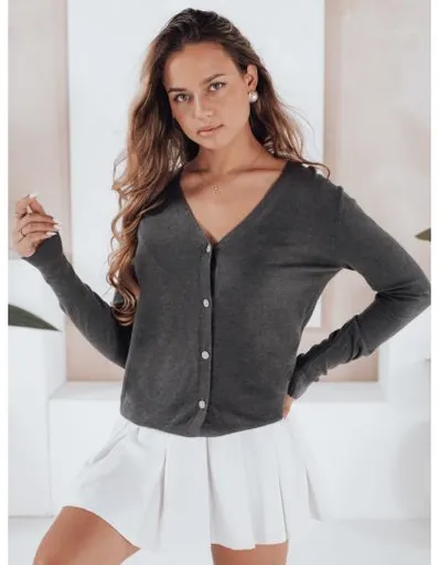 Dámský kardigan CHICGLOW, tmavě šedá barva