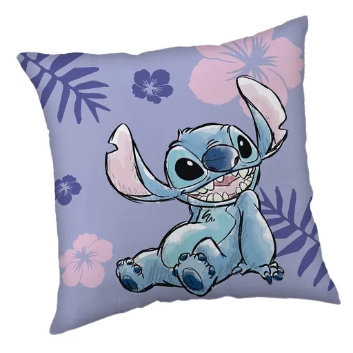 Jerry Fabrics Dětský polštářek s potiskem - Lilo a Stitch - fialová | 40 x 40 cm