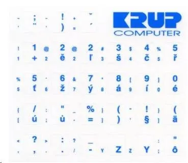 PremiumCord Česká přelepka na klávesnici - modrá