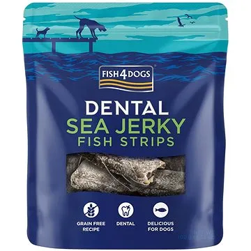 FISH4DOGS Dentální pamlsky pro psy mořská ryba - proužky 100 g (5056008821043)