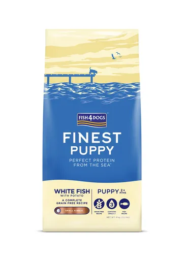 FISH4DOGS Granule malé pro štěňátka Finest bílá ryba s bramborami 6 kg, 2m+