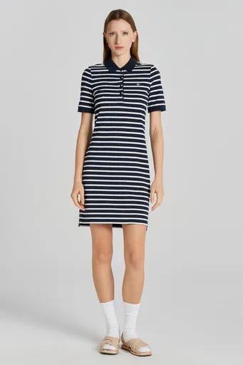 ŠATY GANT STRIPED SHIELD SS PIQUE POLO DRESS EVENING BLUE