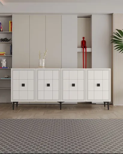 Konzolový stolek Yuka 150 - Sapphire Oak, White