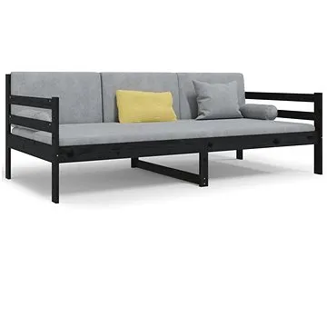 Válenda černá 80 × 200 cm masivní borové dřevo, 814683 (814683)