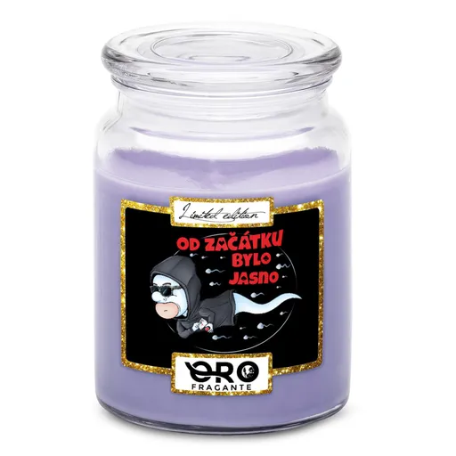 Svíčka Pokerová spermie (Vůně svíčky: Levandule)
