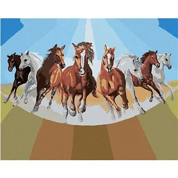 Zuty - Malování podle čísel - KONĚ V BĚHU (D. RUSTY RUST), 80x100 cm, vypnuté plátno na rám (HRAmmb01797nad)