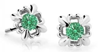 Cutie Jewellery Roztomilé dětské náušnice z bílého zlata C2212-30-X-2 zelená