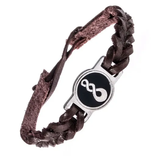Tmavohnědý náramek z kůže - dvojitá tribal spirála