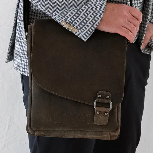 Pánská kožená taška přes rameno Greenwood Eithan - tmavě hnědá