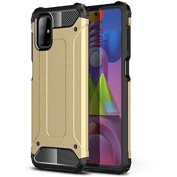 Hybrid Armor plastový kryt na Samsung Galaxy M51, zlatý (HUR14735)