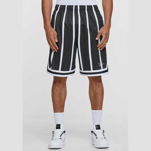 Kraťasy Karl Kani Small Signature Striped Mesh Shorts black/white - S
