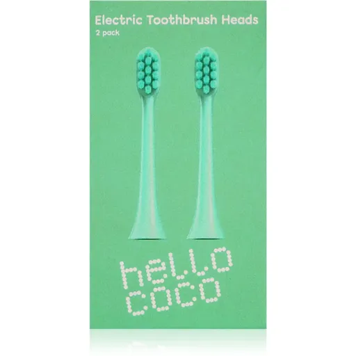 Hello Coco Electric Toothbrush Heads Green náhradní hlavice pro zubní kartáček 2 ks