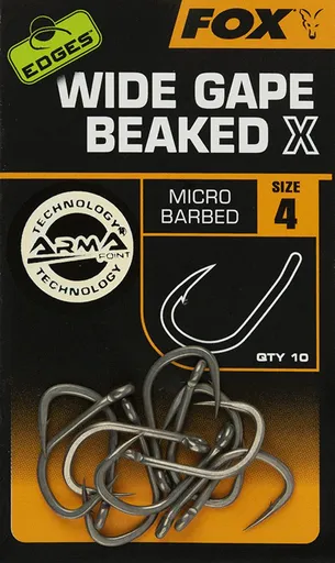 Fox Háčky Edges Wide Gape Beaked X Hooks 10ks - vel.4,Fox Háčky Edges Wide Gape Beaked X Hooks 10ks - vel.4