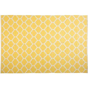 Kanárkově žlutý oboustranný koberec s geometrickým vzorem 160x230 cm AKSU, 141840 (beliani_141840)