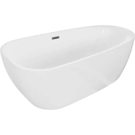 MEXEN/S Giada volně stojící vana 170 x 90, bílá lesk, sifon a přepad grafit kartáčovaná 52741709000-66