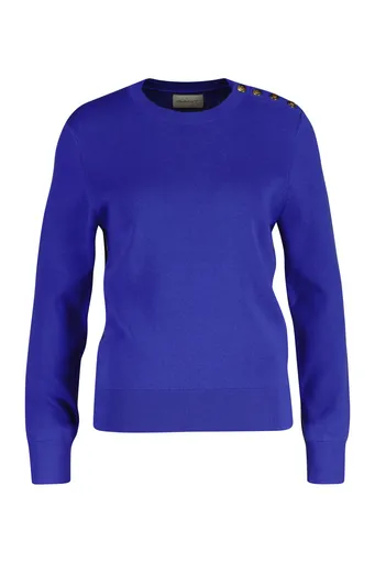 SVETR GANT TEXTURED COTTON C-NECK ROYAL BLUE