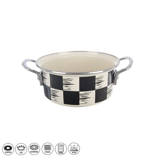 Kastrol smalt ŠACHOVNICE