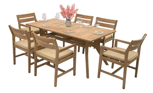 DEOKORK Zahradní teaková sestava WINSTON 1+6