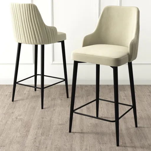 Bar Stool Set (2 Pieces) Enox - Cream, Black