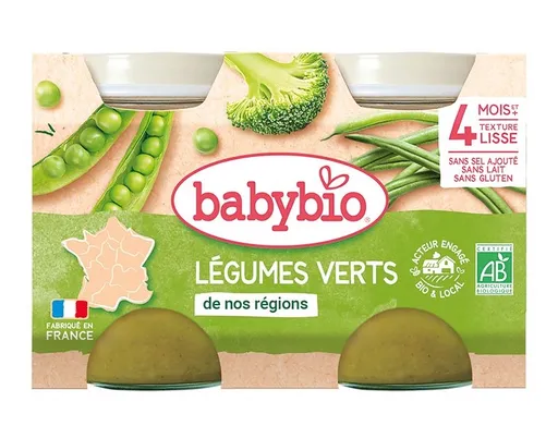 Babybio Zelená zelenina 2x130 g