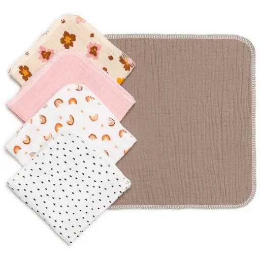 T-TOMI BIO Muslin Napkins ubrousky 25 x 25 cm Girl 5 ks