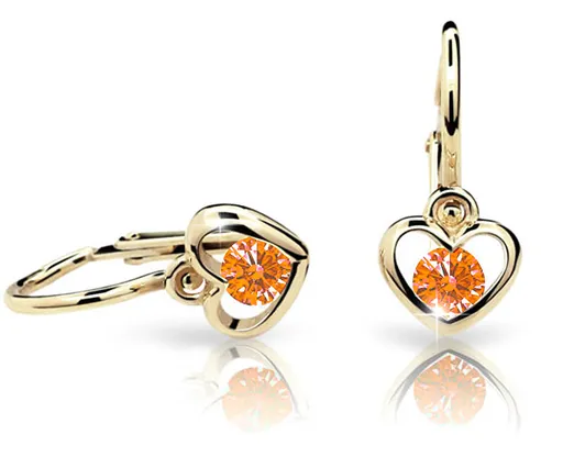 Cutie Jewellery Dětské náušnice ze žlutého zlata C1943-10-X-1 oranžová