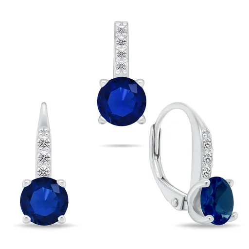 Brilio Silver Elegantní stříbrný set šperků se zirkony SET274WB (přívěsek, náušnice)