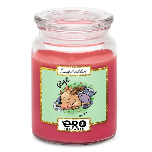 Svíčka Koňská znamení – býk (Vůně svíčky: Višně v čokoládě)