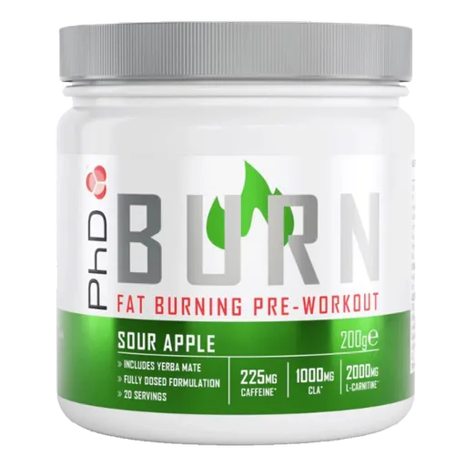 PhD Nutrition Burn Pre-Workout 200g - kyselé jablko