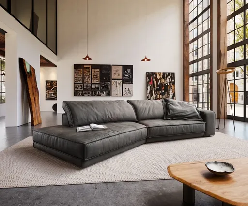 Velká pohovka Snoosh 400x150 cm z mikrovlákna černá vintage