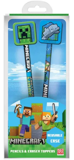 Minecraft set 2 tužek s topperem