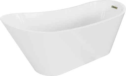 MEXEN/S Alta vana volně stojící 170 x 75, bílá, sifon a přepad zlatá 52141707500-50