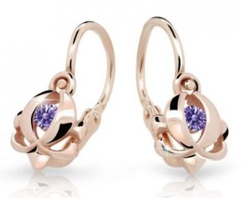 Cutie Jewellery Dětské náušnice z růžového zlata C2218-10-X-4 fialová