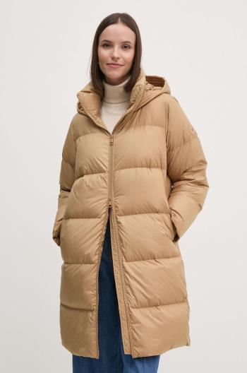 Péřová bunda Tommy Hilfiger dámská, béžová barva, zimní, WW0WW43583