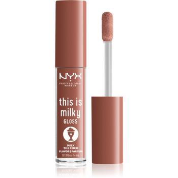 NYX Professional Makeup This is Milky Gloss Milkshakes hydratační lesk na rty s parfemací odstín 20 Milk The Coco 4 ml