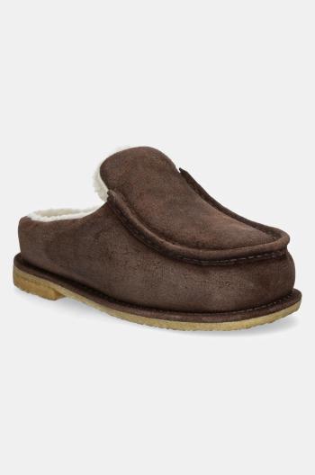 Semišové papuče JW Anderson Mule hnědá barva, ANW43230A