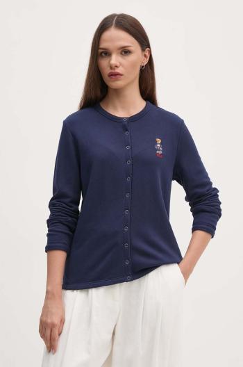 Kardigan Polo Ralph Lauren dámský, tmavomodrá barva, lehký, 211955298