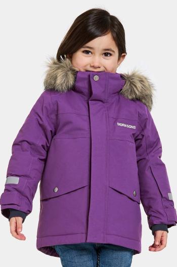 Dětská bunda Didriksons BJÄRVEN KIDS PARKA fialová barva, 505470