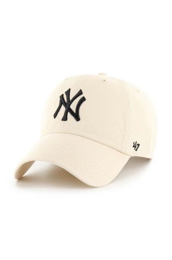 Kšiltovka 47 brand MLB New York Yankees béžová barva, s aplikací, B-NLRGW17GWS-NTQ