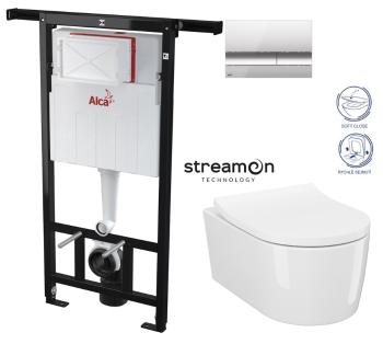 ALCADRAIN Jádromodul předstěnový instalační systém s chromovým tlačítkem M1721 + WC CERSANIT INVERTO + SEDÁTKO DURAPLAST SOFT-CLOSE AM102/1120 M1721 IN1