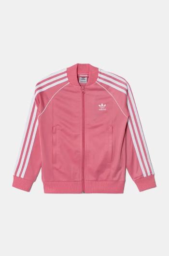 Dětská mikina adidas Originals SST TRACK TOP růžová barva, s aplikací, IY7451