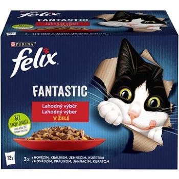 Felix Fantastic s kuřetem, hovězím, králíkem a jehněčím v želé 12 x 85 g (7613039758021)