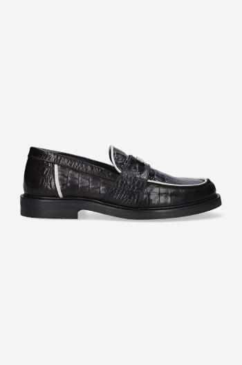 Kožené mokasíny Filling Pieces Loafer Polido Ox Blood černá barva, 44233191912-BLACK